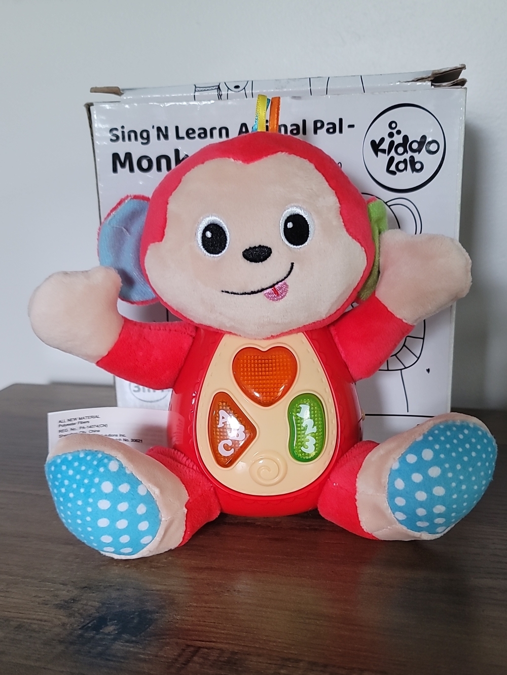 KiddoLab Musical Monkey Plush Toy Ages 3+